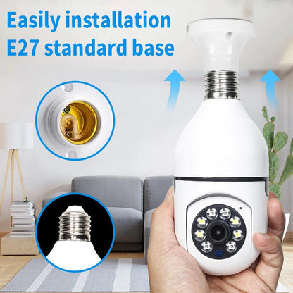 200W E27 Bulb Surveillance Camera Night Vision Full Color Automatic Human Tracking